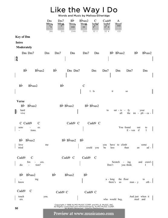 Like the Way I Do: Für Gitarre by Melissa Etheridge