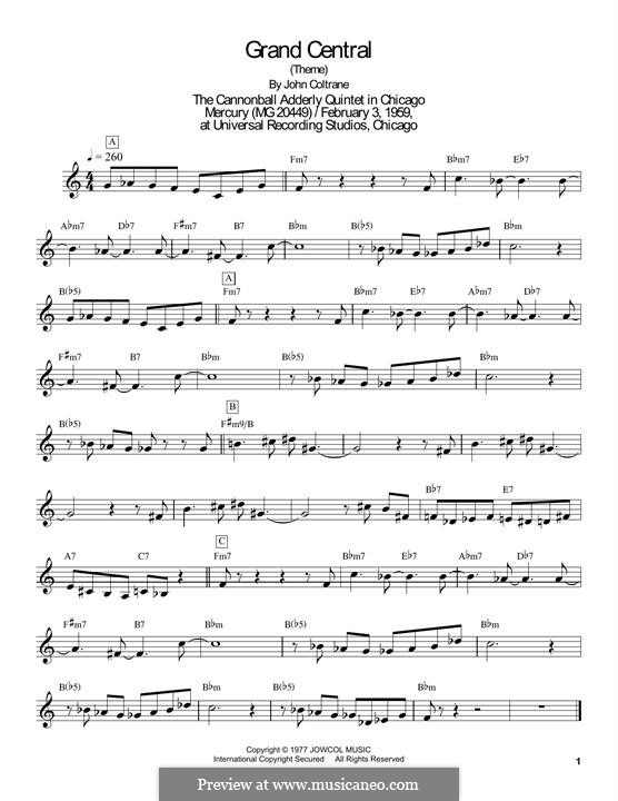 Grand Central: Für Tenorsaxophon by John Coltrane