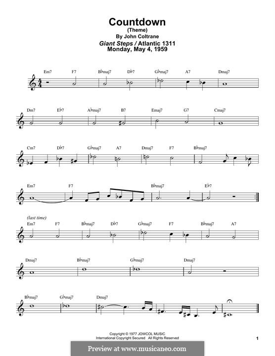 Countdown: Für Tenorsaxophon by John Coltrane