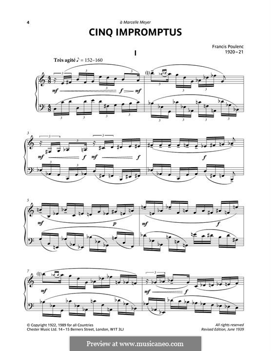 Five Impromptus: I. Tres Agite by Francis Poulenc