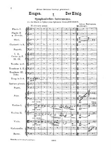 Der König. Musik zu Drama von B. Bjørnson, Op.19: Der König. Musik zu Drama von B. Bjørnson by Johan Halvorsen