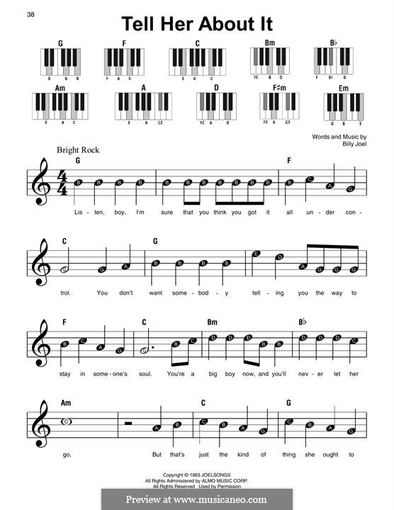 Tell Her About It: Für Klavier, leicht by Billy Joel