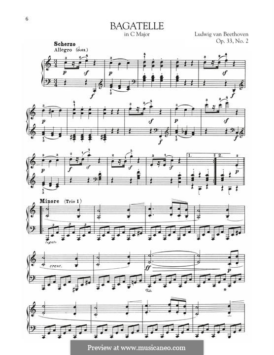 Bagatellen, Op.33: Bagatelle No.2 by Ludwig van Beethoven