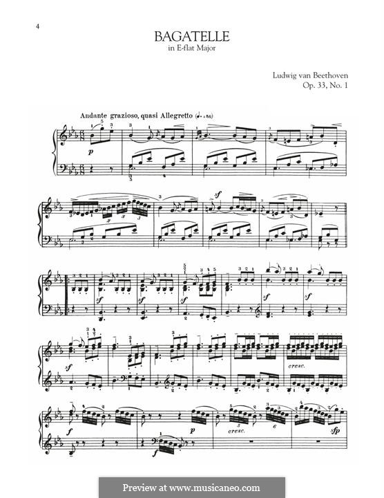 Bagatellen, Op.33: Bagatelle No.1 by Ludwig van Beethoven
