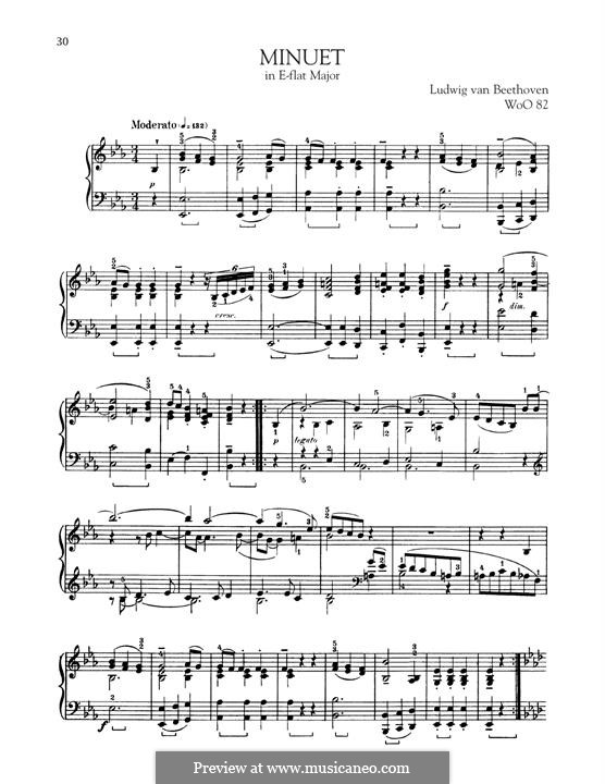 Menuett in Es-Dur, WoO 82: Für Klavier by Ludwig van Beethoven