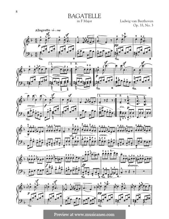 Bagatellen, Op.33: Bagatelle No.3 by Ludwig van Beethoven