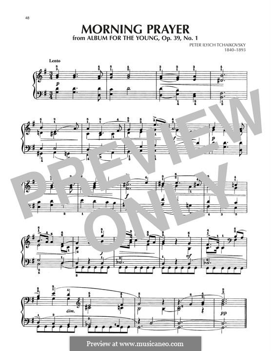 No.1 Morning Prayer: Für Klavier by Pjotr Tschaikowski