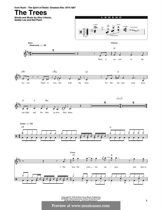 The Trees (Rush) von A. Lifeson, G. Lee Noten auf MusicaNeo