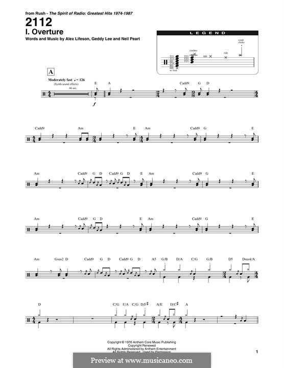 2112 (Rush): I. Overture, for guitar by Alex Lifeson