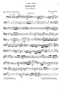 Sonate für Cello und Klavier Nr.1 in fis-Moll: Sonate für Cello und Klavier Nr.1 in fis-Moll by Jean Huré