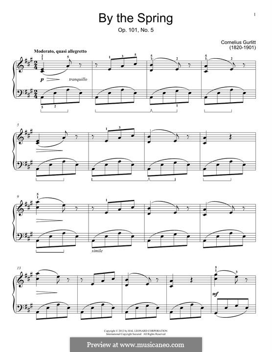 Albumblätter für die Jugend, Op.101: No.5 By The Spring by Cornelius Gurlitt