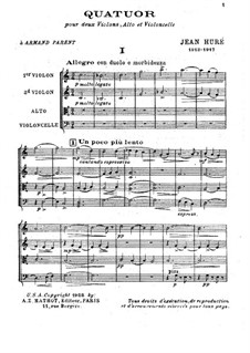 Streichquartett Nr.1 in C-Dur: Vollpartitur by Jean Huré
