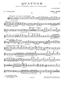 Streichquartett Nr.1 in C-Dur: Stimmen by Jean Huré