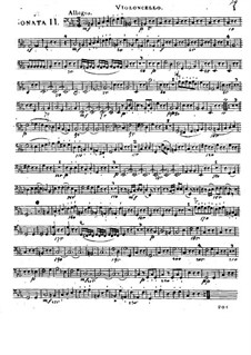 Zwei Sonaten für Cembalo (oder Klavier), Violine und Cello, Op.19: Cellostimme by Leopold Kozeluch