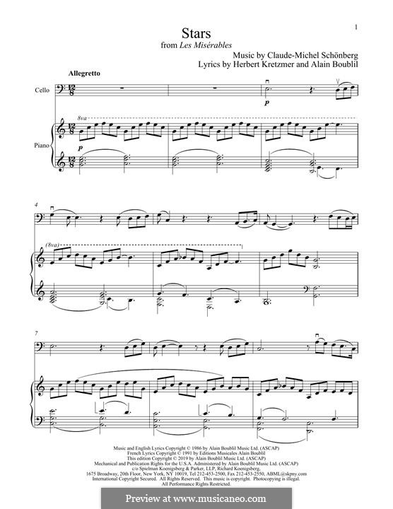 Stars: Für Cello und Klavier by Claude-Michel Schönberg