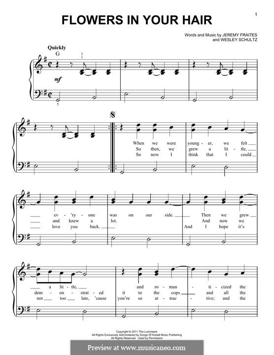 Flowers in Your Hair (The Lumineers) von J. Fraites, W. Schultz auf MusicaNeo