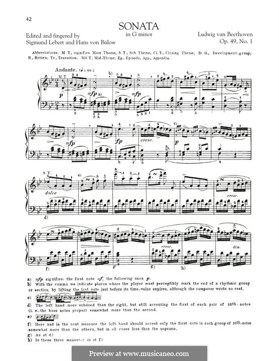 Sonate für Klavier Nr.19, Op.49 No.1: Für einen Interpreten by Ludwig van Beethoven