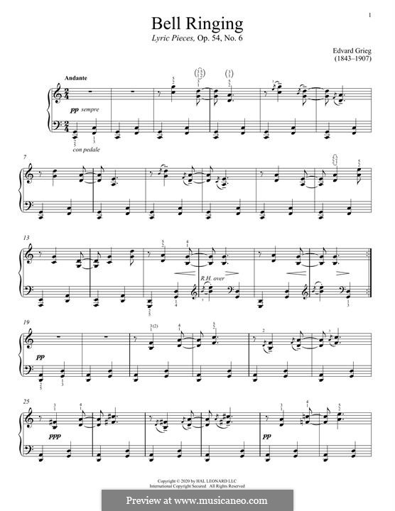 Lyrische Stücke, Op.54: No.6 Bell Ringing by Edvard Grieg