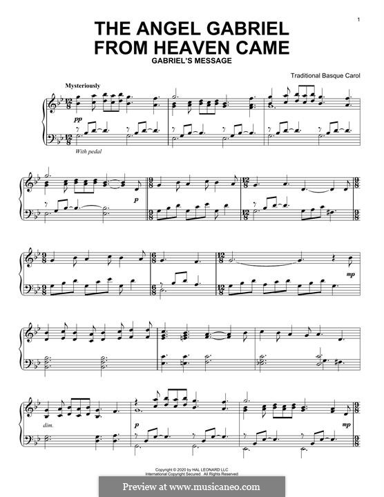 The Angel Gabriel: Für Klavier by folklore