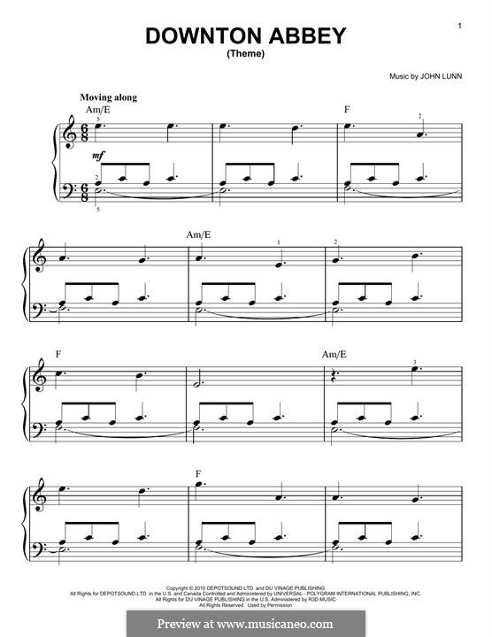 Downton Abbey (Theme): Für Klavier by John Lunn