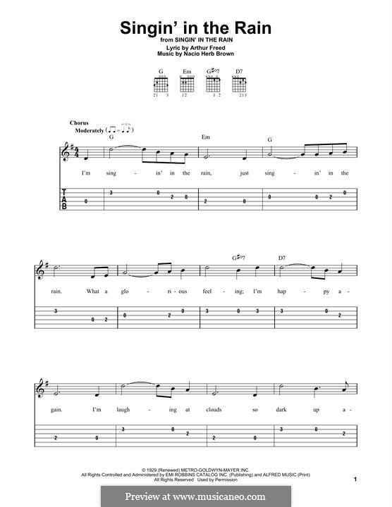 Singin' in the Rain (Gene Kelly): Für Gitarre by Nacio Herb Brown