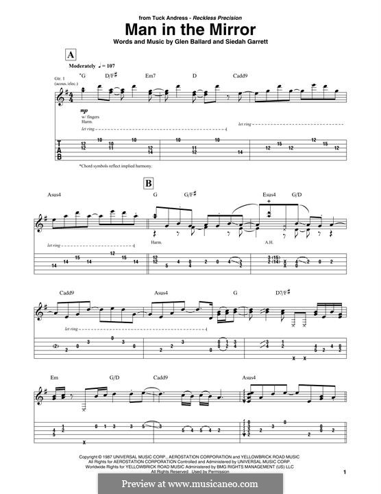 Vocal-instrumental version: Für Gitarre by Glen Ballard, Siedah Garrett