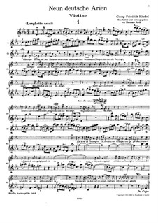 Neun deutsche Arien, HWV 202-210: Violin- und Vokalstimmen by Georg Friedrich Händel