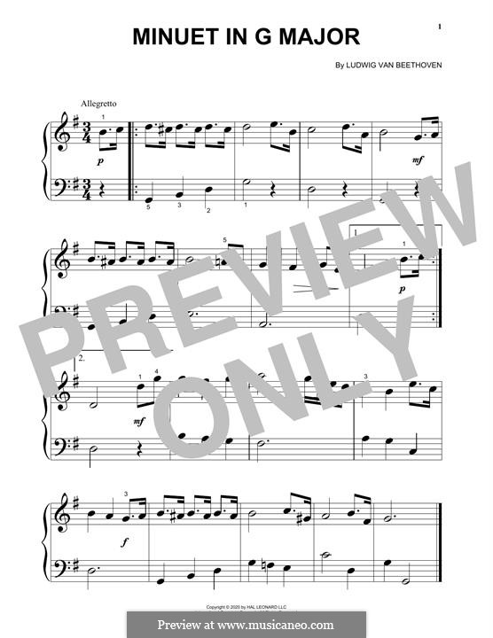 Menuett in G-Dur: Für Klavier by Ludwig van Beethoven