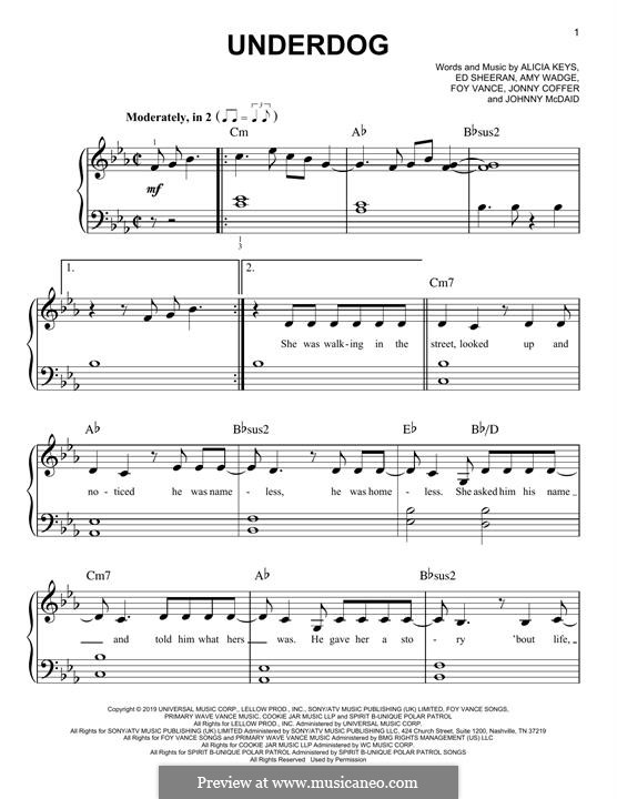 Underdog: Für Klavier by Alicia Keys