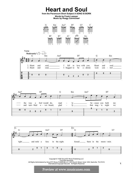 Heart and Soul: Für Gitarre by Hoagy Carmichael