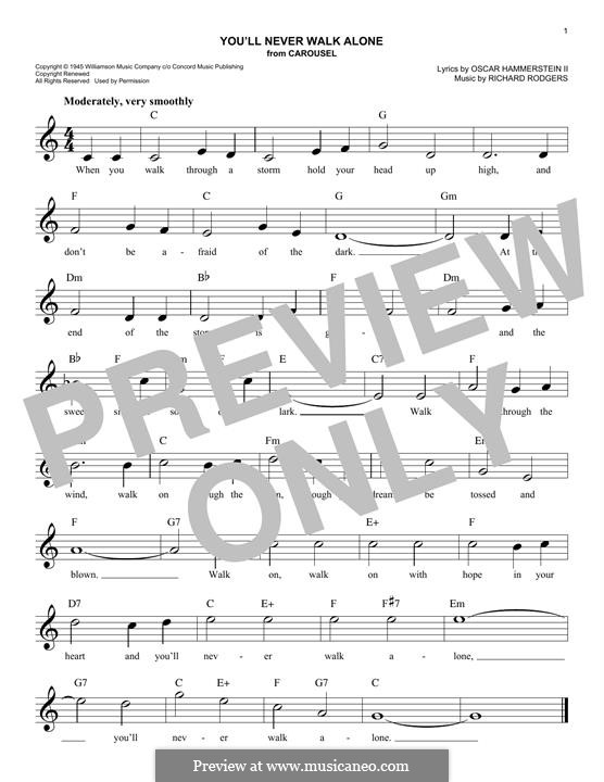 You'll Never Walk Alone (from Carousel): Für Keyboard by Richard Rodgers