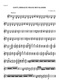 Österreische Nationalhymne, für Orchester, Hob.XXVIa/43: Violinstimme II by Joseph Haydn