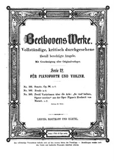 Sonate für Violine und Klavier No.10, Op.96: Partitur by Ludwig van Beethoven