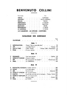 Benvenuto Cellini, H.76 Op.23: Akt I. Bearbeitung für Solisten, Chor und Klavier by Hector Berlioz