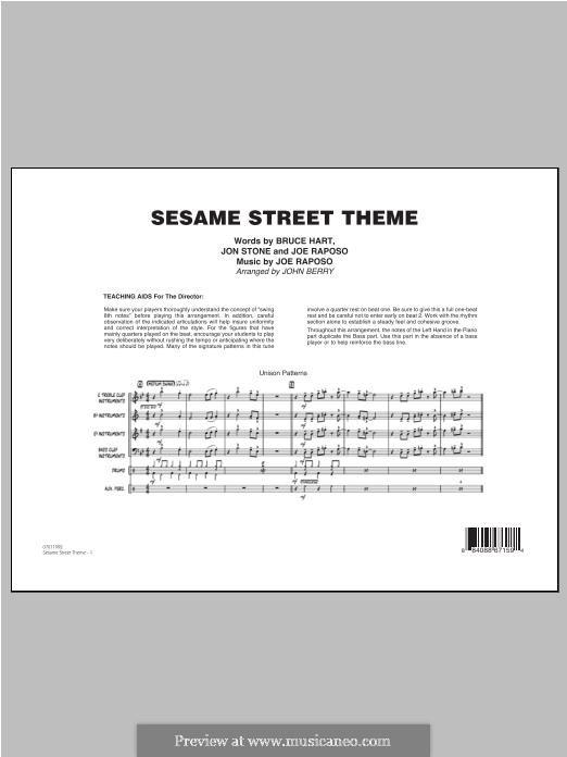 Sesame Street Theme: Vollpartitur by Joe Raposo