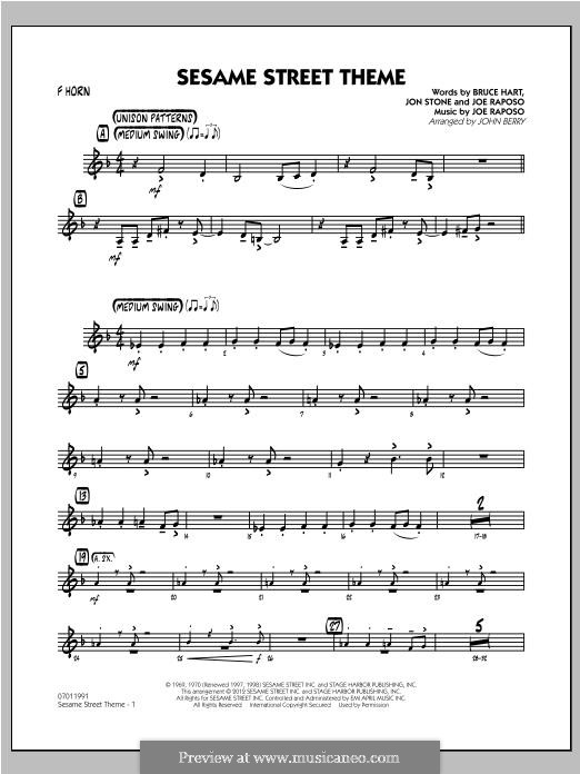 Sesame Street Theme: F Horn part by Joe Raposo
