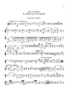 Der Tod der Kleopatra, H.36: Klarinettenstimmen by Hector Berlioz