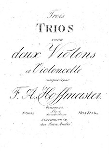 Drei Streichtrios, Op.22: Violinstimme II by Franz Anton Hoffmeister