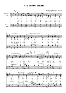 Ave verum corpus, K.618: Singpartitur by Wolfgang Amadeus Mozart