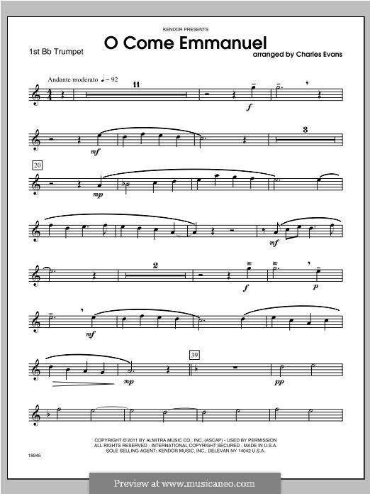 Brass Ensemble version: Trumpet 1 part by folklore