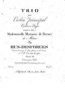 Streichtrio in G-Dur, Op.16: Violinstimme II by Pierre Louis Hus-Desforges