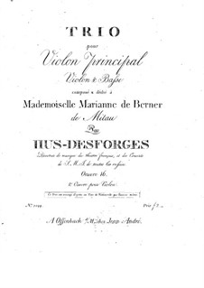 Streichtrio in G-Dur, Op.16: Cellostimme by Pierre Louis Hus-Desforges
