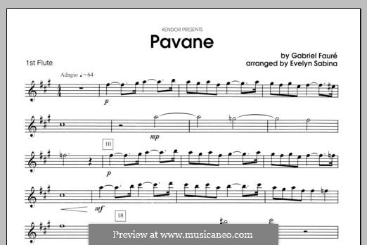 Pavane, Op.50: For two flutes and piano – flute 1 part by Gabriel Fauré
