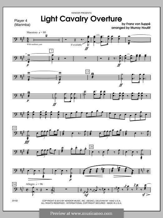 Ouvertüre zu 'Leichte Kavallerie': For percussion – Percussion 4 part by Franz von Suppé