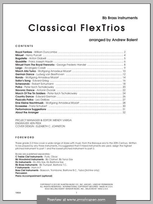 Classical FlexTrios: Bb Instruments part by Joseph Haydn, Henry Purcell, Anton Diabelli, William Duncombe