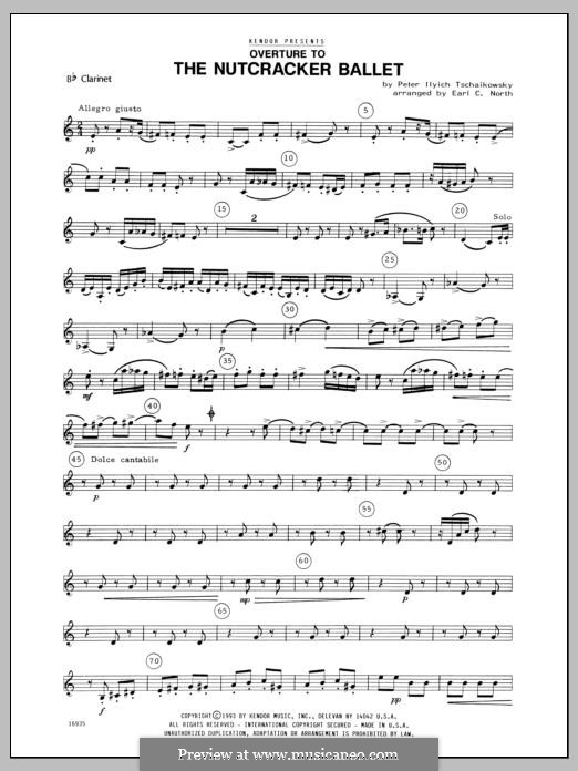 Fragmente: Overture, for winds – Bb Clarinet part by Pjotr Tschaikowski
