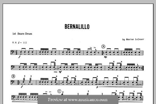 Bernalillo: 1st snare drum part by Maxine Lefever