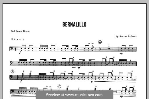 Bernalillo: 2nd snare drum part by Maxine Lefever