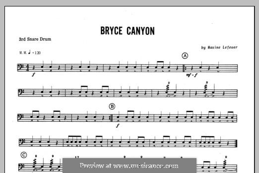 Bryce Canyon: 3rd snare drum part by Maxine Lefever