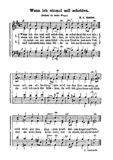 Wenn Ich Einmal Soll Scheiden Von H L Hassler Noten Auf Musicaneo
